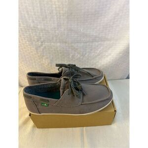Sanuk gray loafers laces men’s 9 Eur 42 laces excellent #10512